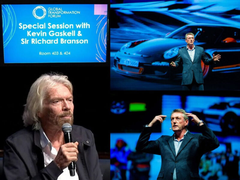 Kevin Gaskell and Richard Branson address the Global Transformation Forum